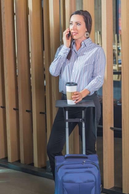Travel Accessory by Travel Ledge - 10.5" X 11.0" Attachable Travel Table for Your Roller Luggage