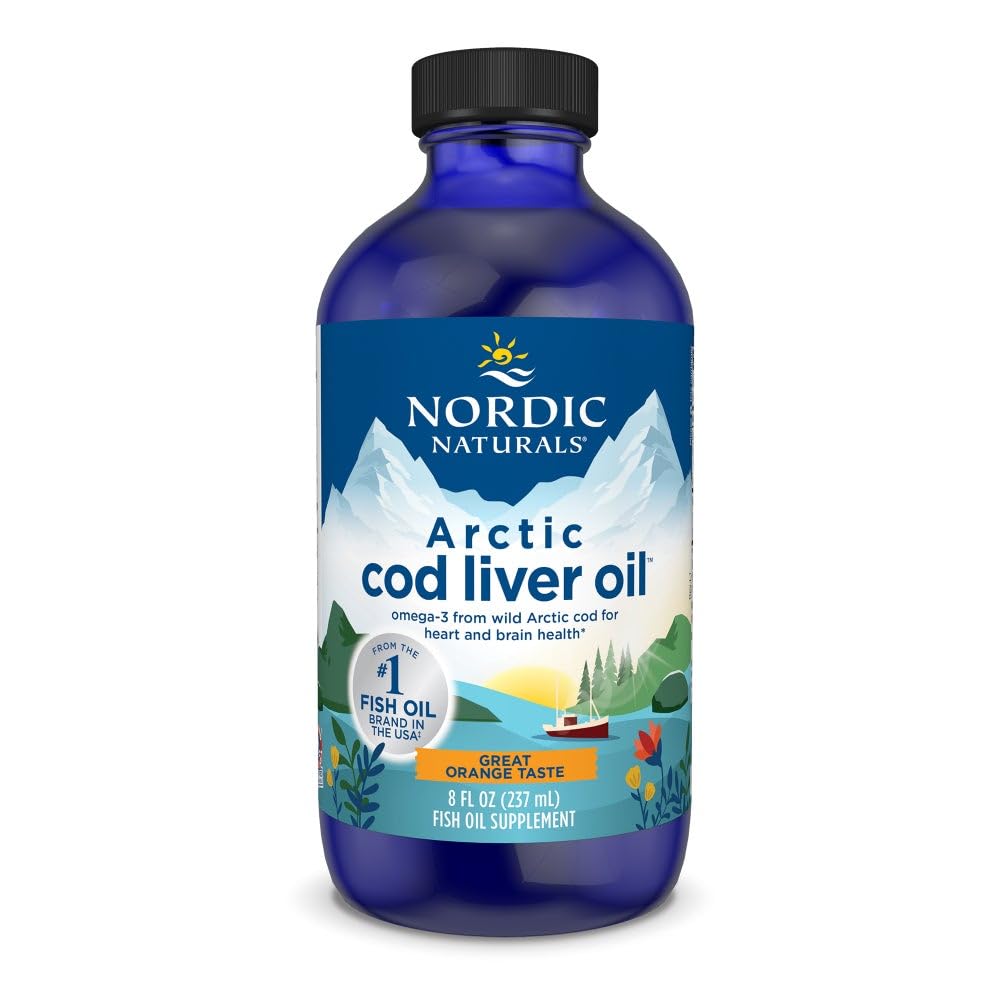 Nordic Naturals Arctic Cod Liver Oil, Orange - 16 oz - 1060 mg Total Omega-3s with EPA & DHA - Heart & Brain Health, Healthy Immunity, Overall Wellness - Non-GMO - 96 Servings