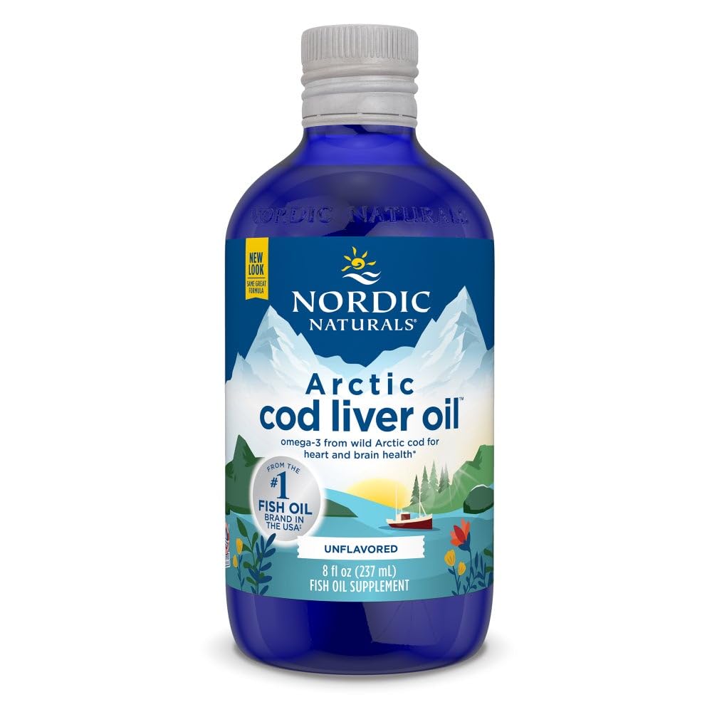 Nordic Naturals Arctic Cod Liver Oil, Orange - 16 oz - 1060 mg Total Omega-3s with EPA & DHA - Heart & Brain Health, Healthy Immunity, Overall Wellness - Non-GMO - 96 Servings