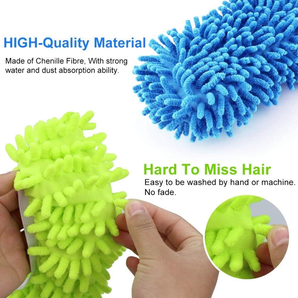 5-Pairs Mop Slippers Shoes for Floor Cleaning, 10 Pcs Washable Microfiber Shoes Cover Foot Dust Hair Cleaners Sweeping House Office Bathroom Kitchen Reusable Mops for Women