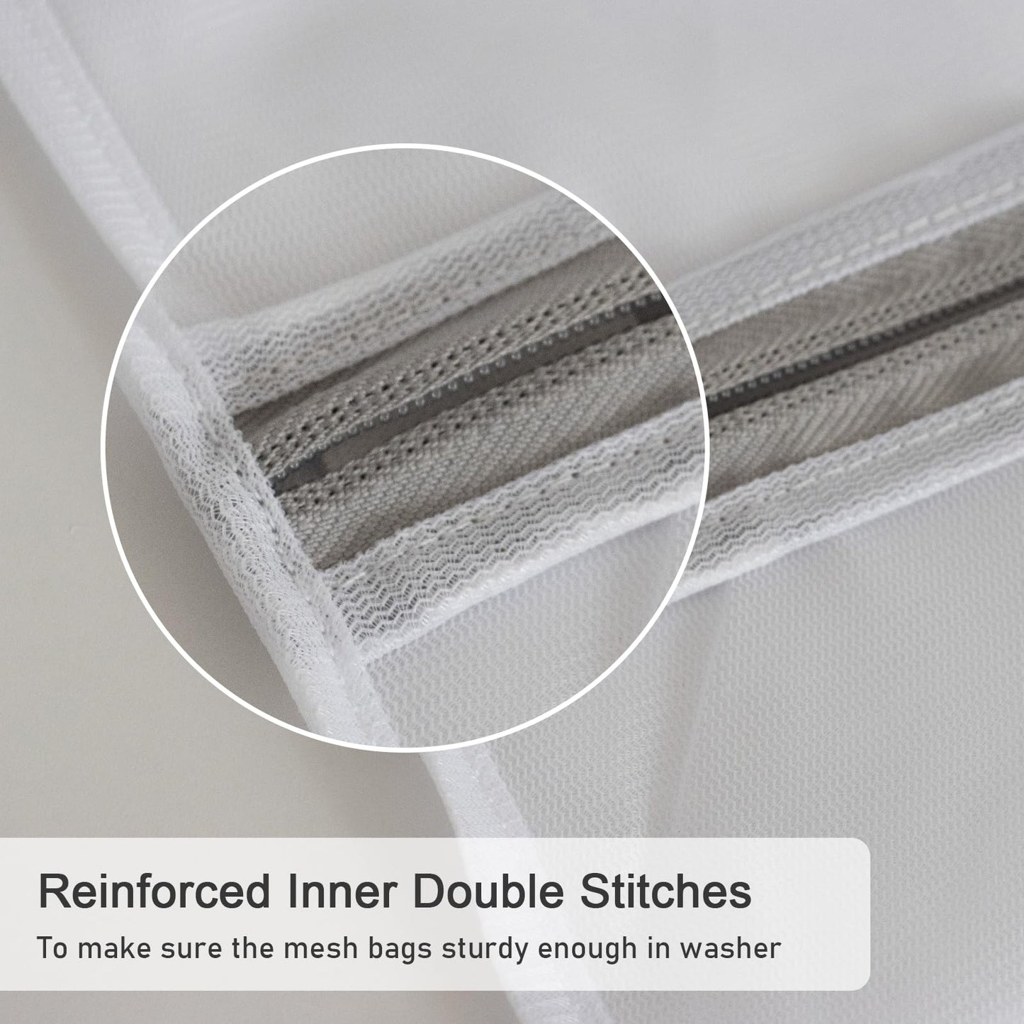 Polecasa Lead-free Premium Soft Fine Mesh Laundry Bags with Sturdy Zipper for Delicates - 2 Pack Jumbo Durable Laundry Wash Bags - Protect Clothes in Washing Machine - 24 x 24 Inches