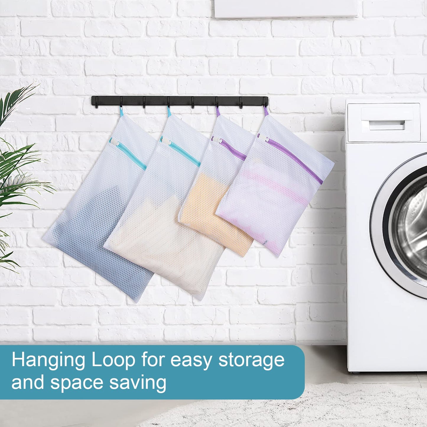 Polecasa Lead-free Premium Soft Fine Mesh Laundry Bags with Sturdy Zipper for Delicates - 2 Pack Jumbo Durable Laundry Wash Bags - Protect Clothes in Washing Machine - 24 x 24 Inches