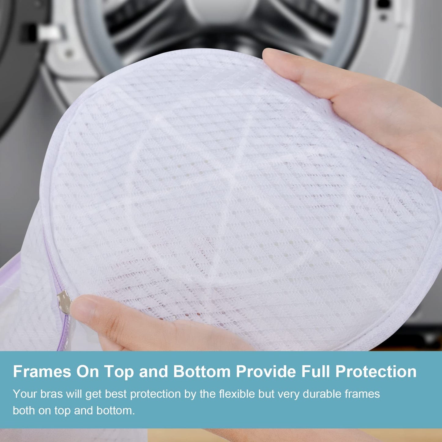 Polecasa Lead-free Premium Soft Fine Mesh Laundry Bags with Sturdy Zipper for Delicates - 2 Pack Jumbo Durable Laundry Wash Bags - Protect Clothes in Washing Machine - 24 x 24 Inches