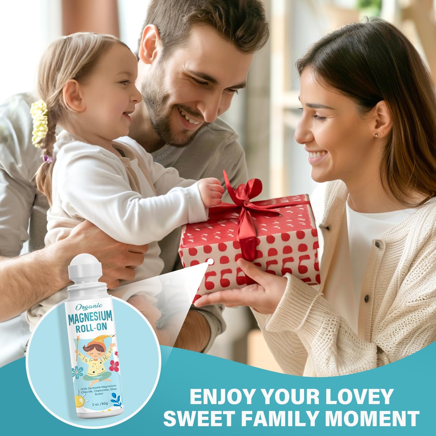 Magnesium Lotion for Kids Sleep & Calm, Magnesium Cream Roll-on Applicator to Help Children Calm & Sleep, Relaxation Formula for Balanced Mood, Bedtime & Sleep for Children