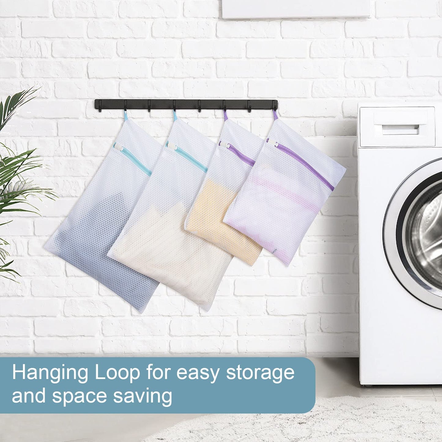 Polecasa Lead-free Premium Soft Fine Mesh Laundry Bags with Sturdy Zipper for Delicates - 2 Pack Jumbo Durable Laundry Wash Bags - Protect Clothes in Washing Machine - 24 x 24 Inches
