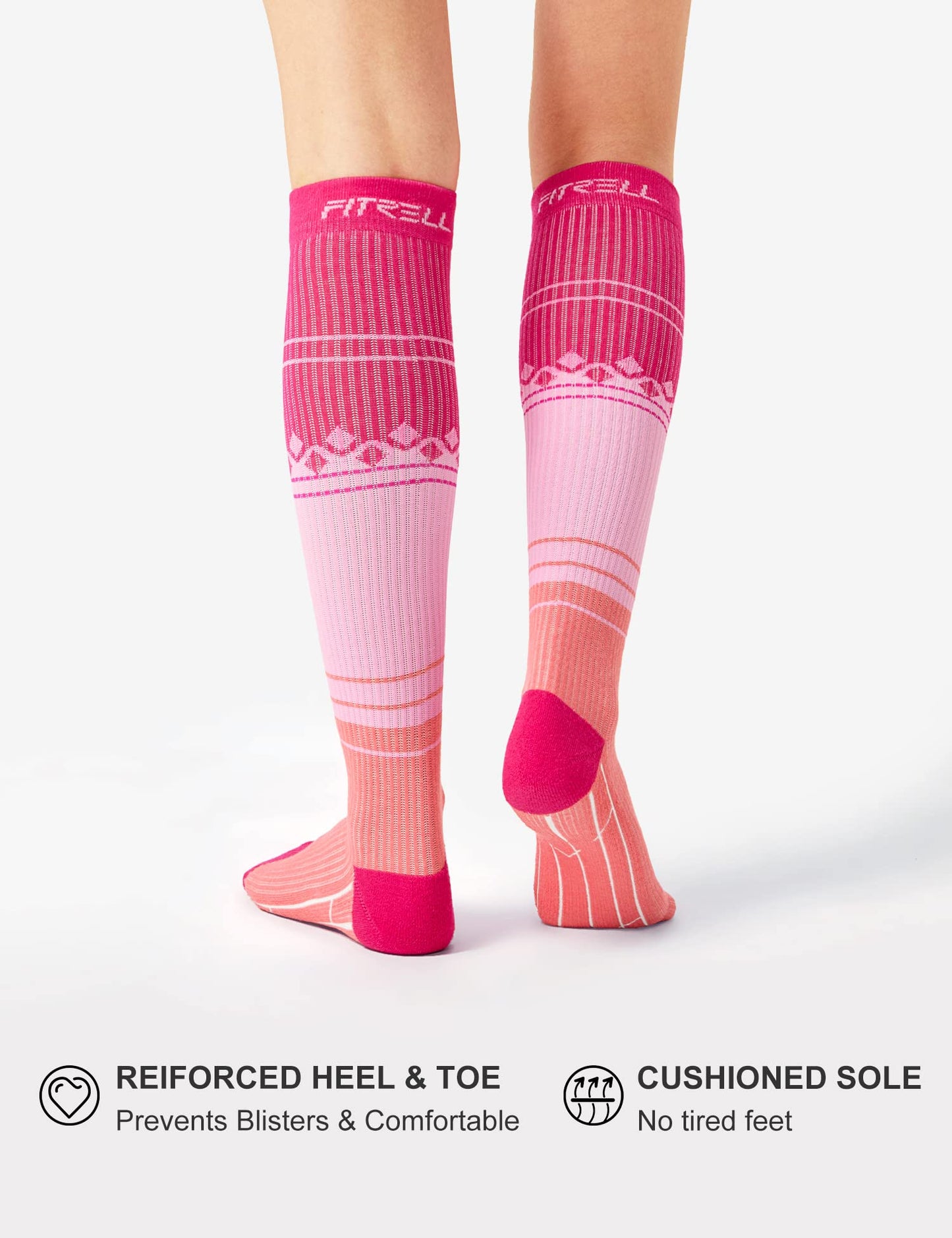 FITRELL 3 Pairs Compression Socks for Women and Men 20-30mmHg-Circulation Support Socks