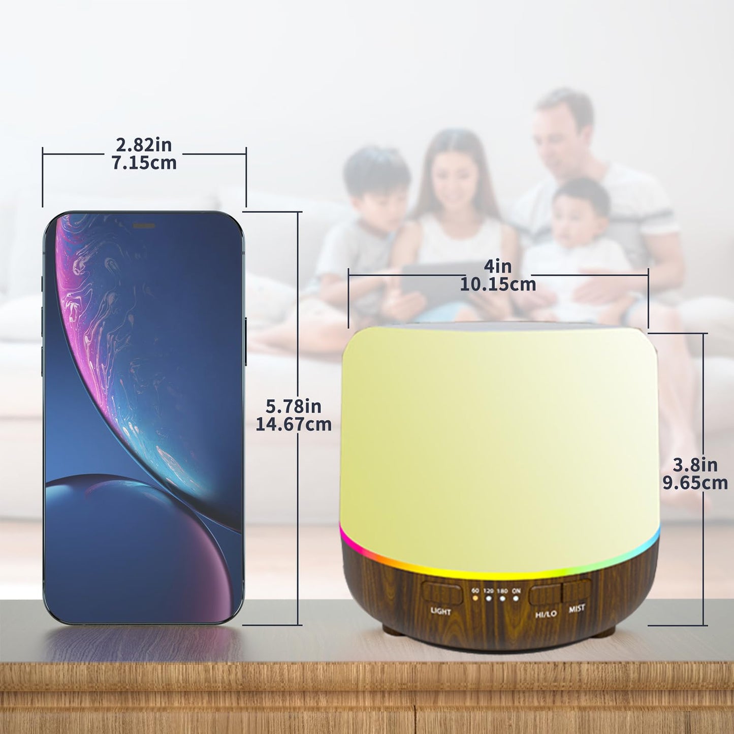 Aroma Diffusers 200ml Colorful Essential Oil Diffuser with Adjustable Mist Mode,Auto Off Aroma Diffuser for Bedroom/Office/Trip