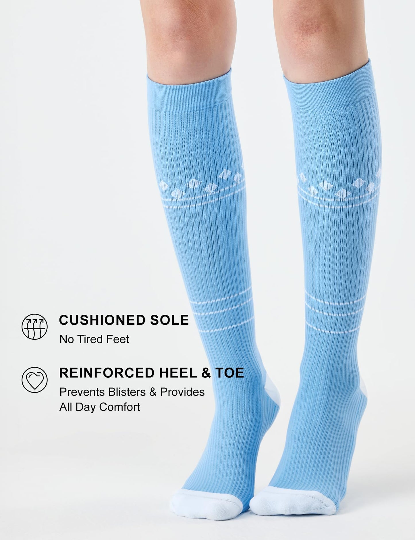 FITRELL 3 Pairs Compression Socks for Women and Men 20-30mmHg-Circulation Support Socks