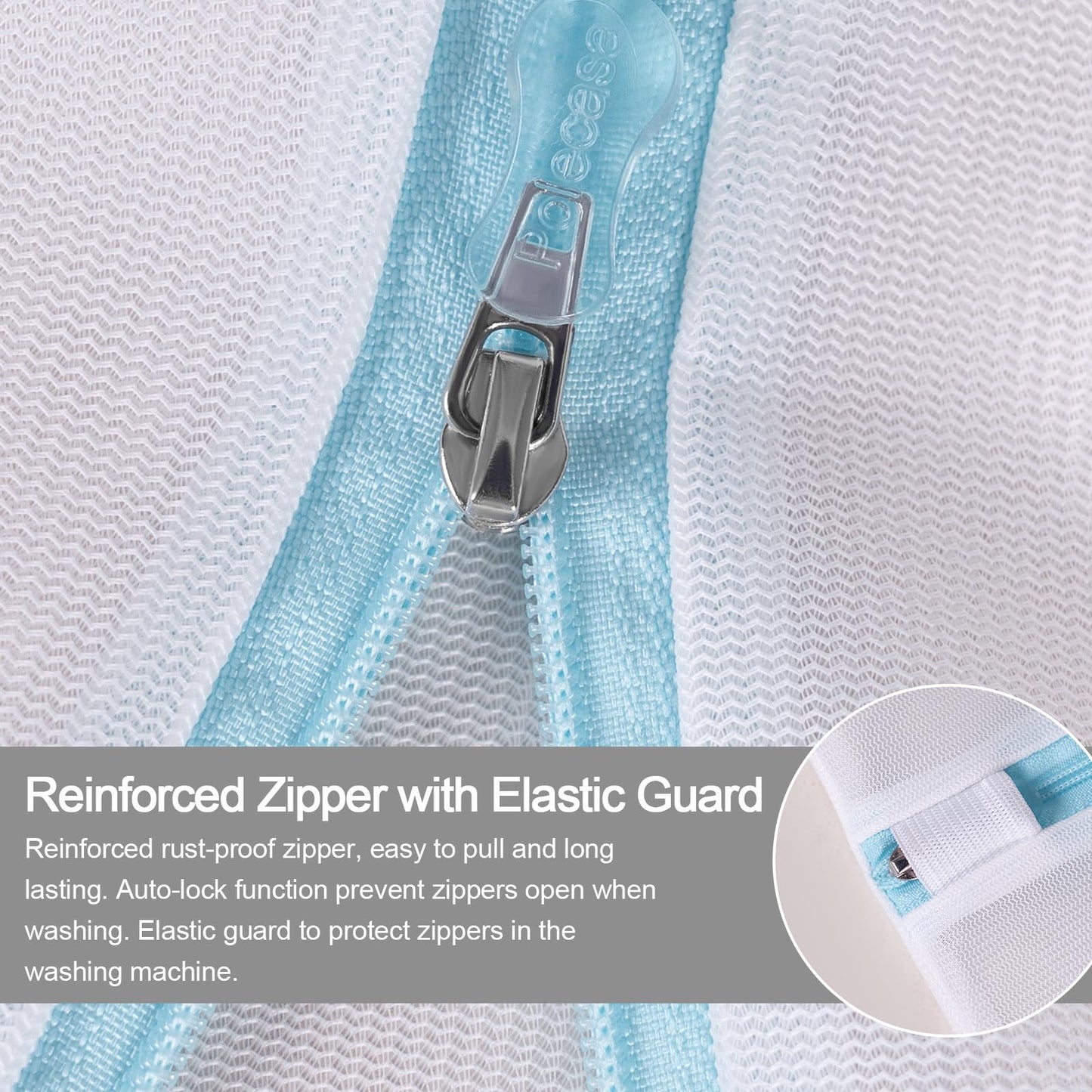 Polecasa Lead-free Premium Soft Fine Mesh Laundry Bags with Sturdy Zipper for Delicates - 2 Pack Jumbo Durable Laundry Wash Bags - Protect Clothes in Washing Machine - 24 x 24 Inches
