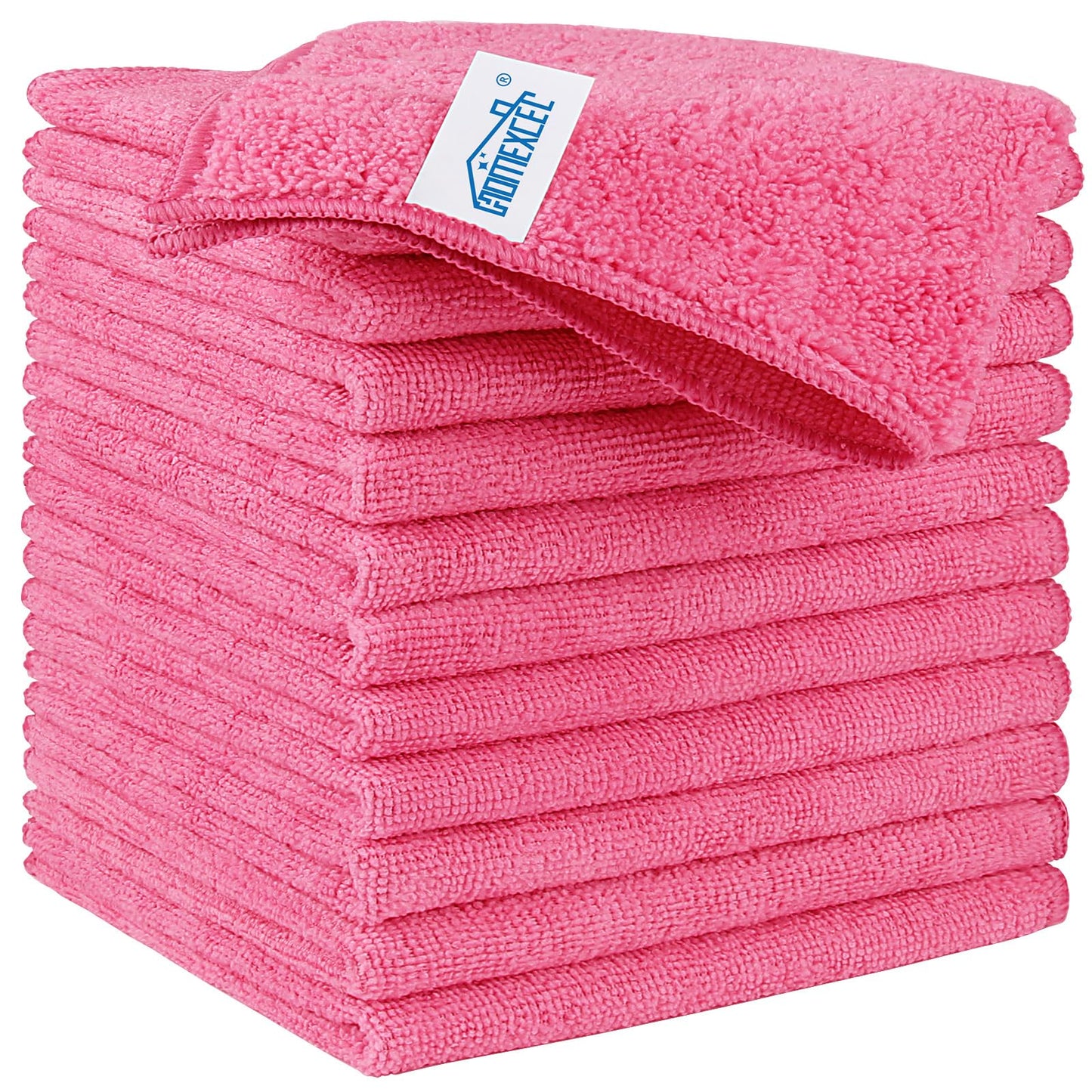 HOMEXCEL Microfiber Cleaning Cloth,12 Pack Cleaning Rag,Cleaning Towels with 4 Color Assorted,11.5"X11.5"(Green/Blue/Yellow/Pink)