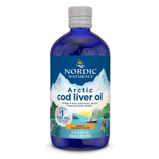 Nordic Naturals Arctic Cod Liver Oil, Orange - 16 oz - 1060 mg Total Omega-3s with EPA & DHA - Heart & Brain Health, Healthy Immunity, Overall Wellness - Non-GMO - 96 Servings