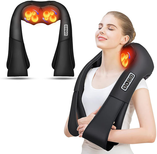 AERLANG Shiatsu Back and Neck Massager, Back Massager Deep Tissue Kneading Massager Neck and Shoulder Massager with Heat, Electric 4D Massage Pillow Fathers Day Dad Gifts from Daughter(NOT Cordless)