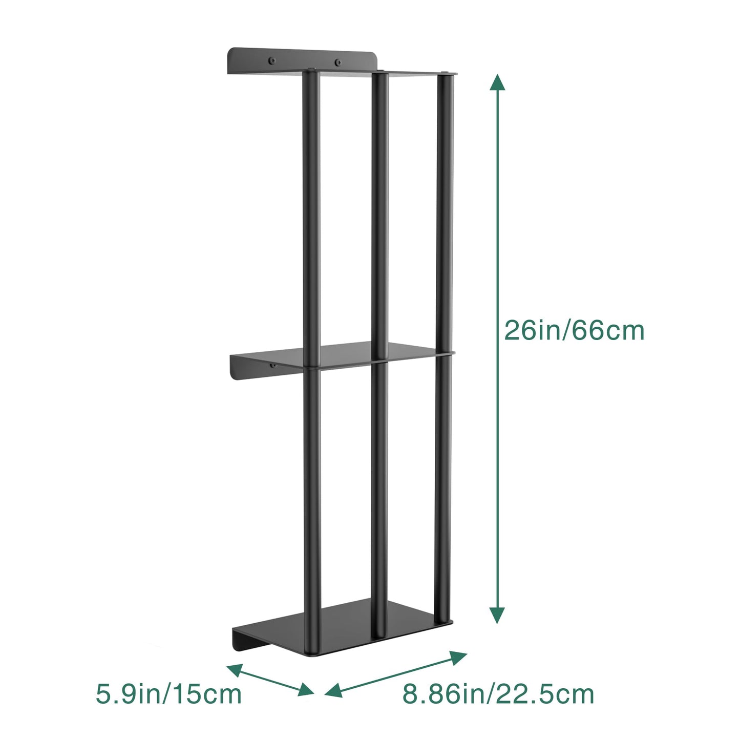 Towel Racks for Bathroom, Towel Storage Wall Mounted, Rolled or Folded Towel Holder with 3 Bars, Sturdy and Large Capacity, Matte Black, Suitable for Bathe Towels and Hand Towels (matt black)