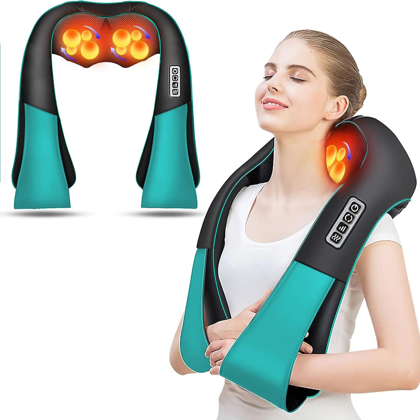 AERLANG Shiatsu Back and Neck Massager, Back Massager Deep Tissue Kneading Massager Neck and Shoulder Massager with Heat, Electric 4D Massage Pillow Fathers Day Dad Gifts from Daughter(NOT Cordless)