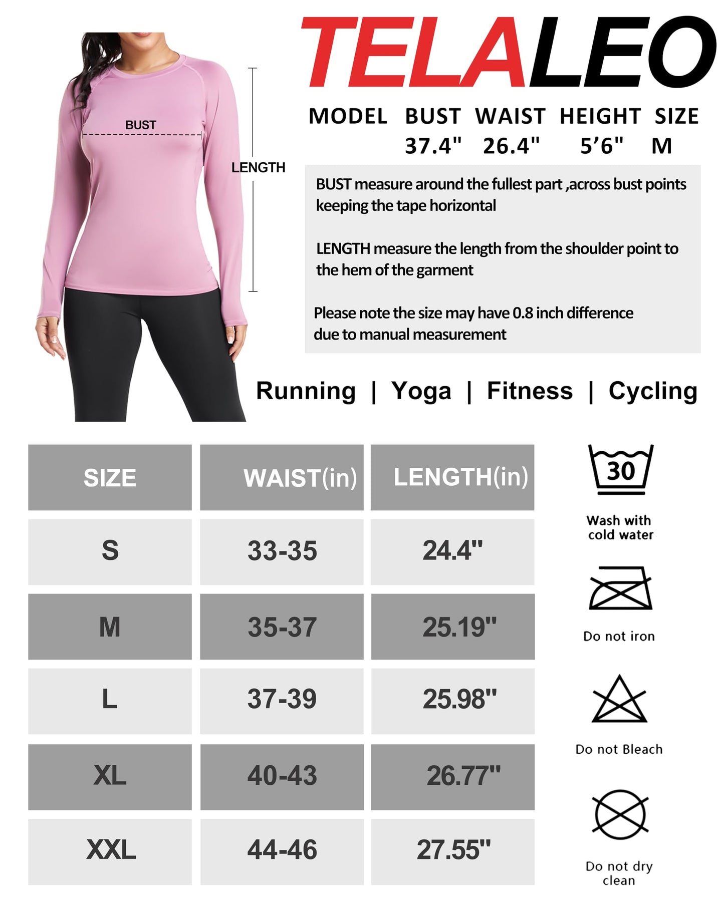 TELALEO 4 Pack Women's Compression Shirt Long Sleeve Performance Workout Baselayer Athletic Top Sports Gear