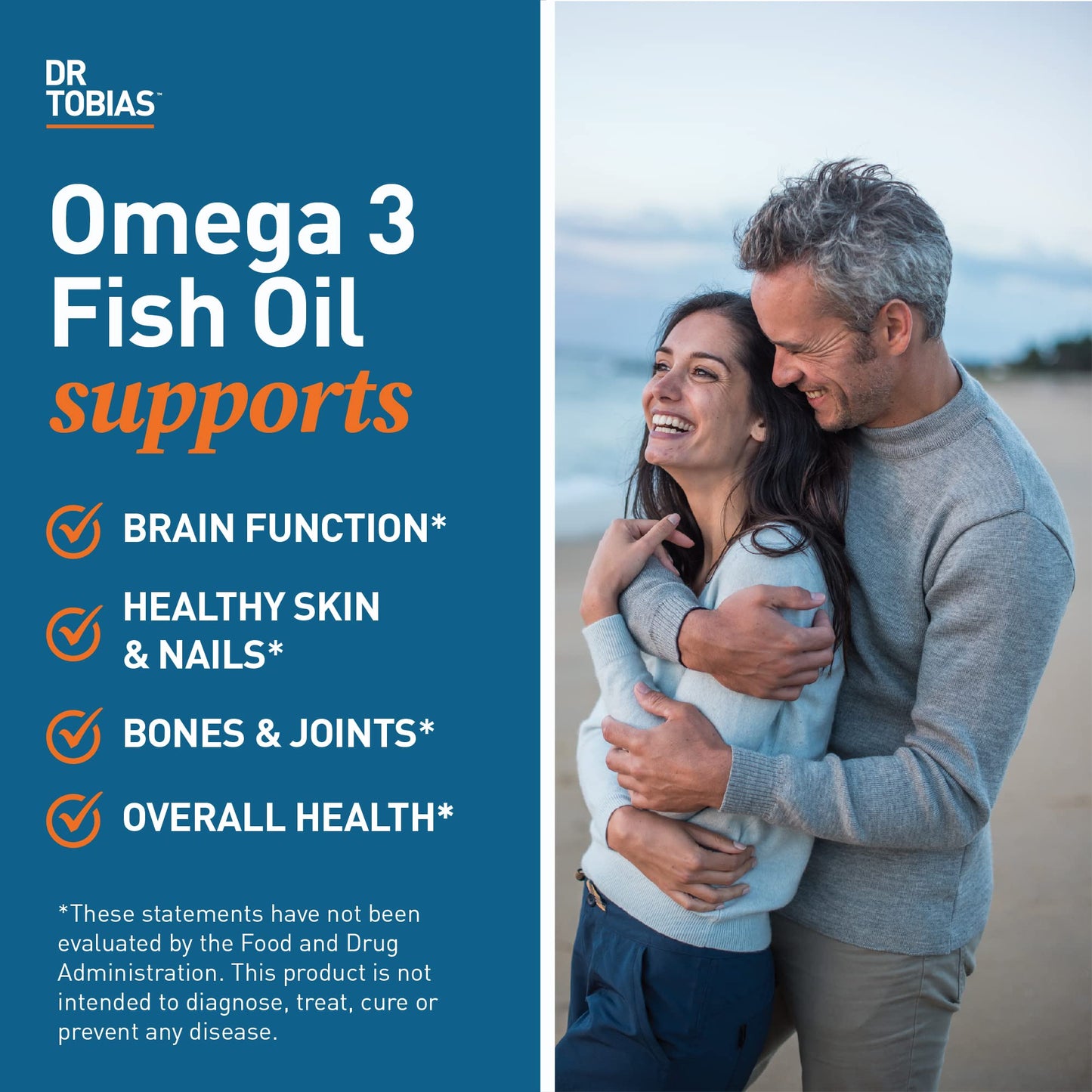 Dr. Tobias Omega 3 Fish Oil, 2000mg Triple Strength Omega 3 Supplement with 800mg EPA 600mg DHA Per Serving, Fish Oil Omega 3 Supplements for Heart, Brain & Immune Support, 60 Softgels, 30 Servings